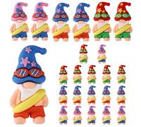 Lyreh 24pz Mini Gnomi, Colorati PVC Estivi Statuette Gnomi da Spiaggia Nani in Miniatura Decorazioni da Giardino per Interni Esterni Patio Cortile Mensola (Blu, Rosa e Rosso, 8 Ciascuno)