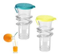 Lyreh 2pz Spremiagrumi Manuale in Plastica, 2025 Nuovi Compatti Spremi Limone con Coperchio Tappo a Vite Manuale Estrattore di Succo per Bevande Cocktail e Uso Cucina