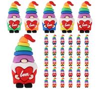 Lyreh 30pz Mini Gnomi, Miniatura Arcobaleno Pride Gnomi Regali Fata Statue Piccole Figure per Paesaggio Terrazza Giardino Cortile Decorazione Pride