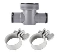 Lyreh 3pz Set Giunto a T Piscina Compatibile con Coleman e Intex P61408, 3,81cm-3,18cm Connettore Tubo Piscina con O-Ring e Fascette Stringitubo per Accessori di Ricambio per Pompa Filtro