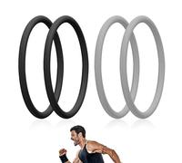 Lyreh 4 pz Cinghia di Supporto per Tendine Rotuleo, Cinghia per Rotula in Silicone Elastico Tutore per Ginocchio Rotuleo per Basket Corsa Calcio Escursionismo Maglioni Pallavolo (Nero + Grigio)