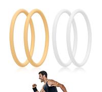 Lyreh 4 pz Cinghia di Supporto per Tendine Rotuleo, Cinghia per Rotula in Silicone Elastico Tutore per Ginocchio Rotuleo per Basket Corsa Calcio Escursionismo Maglioni Pallavolo (Beige + Luminoso)
