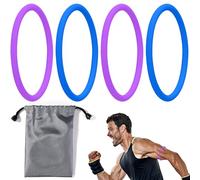 Lyreh 4pz Fasce Sostegno Tendine Rotuleo, Banda Rotula Silicone Stabilizzatore con Borsa Custodia Ginocchiera Elastica Patella per Uomini Donne Pallacanestro Calcio Escursionismo e Sport(Blu, Viola)