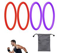 Lyreh 4pz Fasce Sostegno Tendine Rotuleo, Banda Rotula Silicone Stabilizzatore con Borsa Custodia Ginocchiera Elastica Patella per Uomini Donne Pallacanestro Calcio Escursionismo (Viola, Rosso)