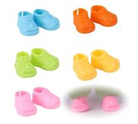 Lyreh 5 Paia Mini Scarpe per Bambole, Plastica Mini Scarpe Carine Colorate Accessori Ricambio Abiti Bambola Alla Moda di Alta Qualità Adatte per Bambola 17cm Non Incluse(Stile Sneakers Lacci)