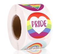 Lyreh 500pz Adesivi Gay Pride, 3,8 cm 8 Stili Adesivo Regalo a Forma di Cuore Arcobaleno Decalcomania Decorazioni per Bomboniere LGBT per Sfilate Gay Lesbiche Bisessuali Eventi Mese Dell'Orgoglio