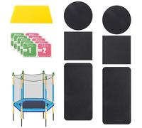 Lyreh 6pz Kit di Riparazione di Toppe Autoadesive per Trampolini con Raschietto, 3 Forme Kit Riparazione Trampolino per Riparare Strappi o Buchi nei Tappetini