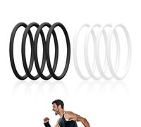 Lyreh 8 pz Cinghia Rotula in Silicone, Cinghia di Supporto Tendine Rotuleo per la Stabilità del Ginocchio Elastiche Tutori Ginocchio Uomo e Donna per Sport Corsa Basket (Nero, Bianco)