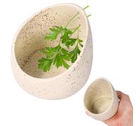 Lyreh Ciotola per Spogliarellista di Erbe in Ceramica, Spremiagrumi in Ceramica Ciotola Efficiente Gadget da Cucina per Prezzemolo Coriandolo Timo Rosmarino Menta