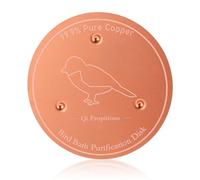 Lyreh Disco in Rame Vaschetta Uccelli, 10cm Supporto a Triplo Punto Disco di Purificazione Bagno Uccelli per Uso in Tutte Le Stagioni Detergente per Bagni e Ciotole da Esterno