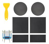 Lyreh Kit Riparazione Trampolino, Include 6pz Toppe Trampolino Autoadesive in Gomma di 3 Misure e 1pz Raschietto per Riparare Strappi o Buchi nei Tappetini