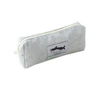 Lyricalist Corduroy Pencil Bag - Aesthetic Pen Case, Corduroy Pencil Pouch, Shark Pattern Cosmetic Bag, Corduroy Pencil Case Pouch, Makeup Pouch, School Supplies for Girls Boys Kids