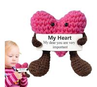 Lyricalist Crochet Pocket Hug Heart - Knit Heart Pocket Hug, Regali Artigianato Fatto a Mano | Good LuckGifts, Charm tascabile per lavorare a maglia a forma di cuore all'uncinetto