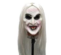 Lyricalist Halloween Witch Face Cover - Scary Halloween Face Cover | Old Woman Witch Cover, Latex Old Witch Face Cover With Hair, Scary Witch Costume Dress Up Props For Halloween