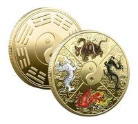 Lyricalist Moneta, Moneta di - Moneta di Tai Chi delle Grandi Divine - Moneta Antica I Ching, Strumento di raschiamento Biglietti della Lotteria, Moneta commemorativa per