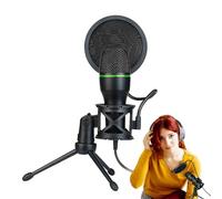 Lyricalist Podcast Microphone - 5Streaming Mic, PC Condenser RGB Mic | USB Microphone Kit For Streaming Podcast, Computer Recording Mic Plug And For Online Game, Podcast, Audio, Vocal