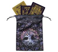 Lyricalist Tarot Card Bag - Moon Phase Pattern Tarot Pouch with Drawstrings, Tarot Card Storage Bag, Portable Crystal Pouch for Earrings, Necklace, Oracle Decks, Runes, Stones, Dice