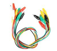 lyrlody 10pcs 50 Cm Clamp/Holder di Coccodrillo Colorato Clips Lead con Mascelle a Doppia estremità 35 Mm per i Laboratori della Scuola di Test Elettrici Uso Domestico