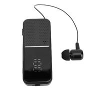 lyrlody Auricolare Bluetooth Senza Fili Lavalier Auricolare Bluetooth ABS V6.0 con Tempo di Utilizzo di 50 Ore Cavo Elasticizzato da 31 Cm Vibrazione di Chiamata Display Digitale per Guida in (BLACK)
