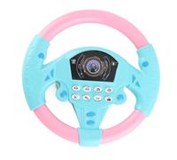 lyrlody Baby Learning Toys Basta di Sterzo con Musica, Giocattoli per Il Volante per Bambini con Una Ventosa, per Il Suono 'Auto e la Sensazione del Ritmo, al Motore del Corpo e allo (Blu Rosa)