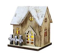 lyrlody Casa di Legno a Leden Luminosa Capanna Luminosa Cabina in Legno La Casa di Natale Illuminata con Luci Calde per il Negozio di Case a Casa Impiccato (A)