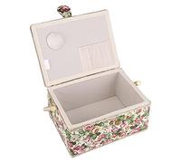 lyrlody Cucito Kit,Cestino Cucito con Manico,Organizer da Viaggio,Cotone/Metallo/Legno,Cestino Organizer in Iegno con Accessori per la Casa e per i Viaggi,30.5 x 23 x 15.5 cm, scatola cucito