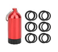 lyrlody di Tenuta della Valvola Cilindri Immersioni O Anelli 12pcs Mini Cilindro di Immersione in Alluminio con Catena Chiave per Pick in Ottone per la Maggior Parte delle Valvole Cilindri Rosse