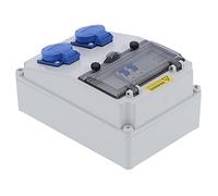lyrlody Distributore di Alimentazione a Parete 2 Posizioni IP65 ABS 16A | Involucro in ABS, Presa IP44, Costruzione per Esterni, Compatibilità con Scatole Elettriche, 4 Fori di Montaggio, Sistemi