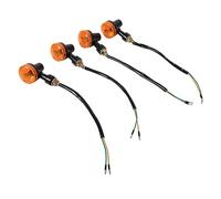 lyrlody Indicatori di Direzione Moto, 4 Pezzi 12V Ambra Plastica | Plastica, 12V, Lente Ambra, Resistente Alle Vibrazioni, Montaggio a Filetto, Fili, Compatibile con Moto, Lampada Indicatrice