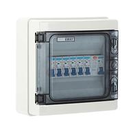 lyrlody Interruttore Automatico Unità Consumatore Impermeabile Interruttore Automatico di Dispersione a 6 Vie 63A 30mA Alloggiamento PC IP65 Copertura Trasparente per Distribuzione Energia Elettrica