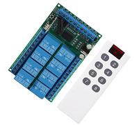 lyrlody Interruttore Telecomando 433.92MHz, Modulo relè RF Ricevitore, Controllo Wireless 4 modalità, 32 Memorie, Portata 100m, con Codice Fisso EV1527, per Cancello, Luce, Pompa (24V)