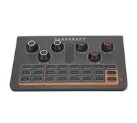 lyrlody Mixer ABS Mixer Portatile Q8 16 Effetti Sonori 12 Suoni Elettronici 6 modalità Microfono 48KHz 16bit per Streaming Live Podcast Cantando Sul Telefono PC