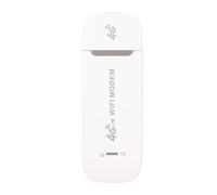 lyrlody Modem W USB 4G LTE, Slot per Scheda SIM LTE Router Wireless da 150 Mbps, per un Massimo di 10 Dispositivi con Crittografia WPA2, in Europa Asia Africa Medio Oriente (WHITE)