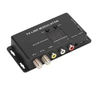 lyrlody Modulatore TV UHF, Convertitore AV a RF, PAL, Display Canale | Alloggiamento in Plastica, Compatibilità Set-top Box, Sistemi CATV, Estensore IR, Livelli Audio Regolabili, Telecomando 38KHz