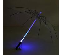 lyrlody Ombrello a LED, Ombrello Illuminato Che Cambia Colore con Asta in Fibra di Vetro e Torcia Incorporata, 7 Colori 2 modalità Flash per Pendolari Che Camminano Sotto la Pioggia (Trasparente)
