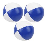 lyrlody Palline da Giocoliere in Pelle PU 3 Pezzi, Palline Morbide per Pratica per Principianti e Professionisti, Diametro 2,5 Pollici per Divertimento Indoor e Outdoor (Blu e Bianco)