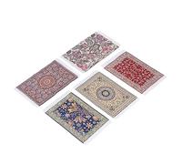 lyrlody Set di 5 Tappeti per Casa delle Bambole in Scala 1/12, Set di Mini Tappeti Vintage Intrecciati Turchi da 6,3 Pollici