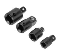 lyrlody Set di Adattatori di Prete di Impatto a più Dimensioni, Connessione per Socket, a Lungo Durata, Aumento della versatilità, Finitura Superficiale, per l'uso con Driver e Chiavi, 4pcs (BLACK)