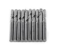 lyrlody Set di Mulini in Carbone, 1/8 di Taglio 10pcs per Acrilico in Legno, Bonifica del Chip Tungsteno BITS CNC BITS ACRILICA PVC MDF Scheda di densità, Taglio Preciso, Uso Versatile, Superficie