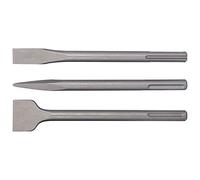 lyrlody Set di Scalpelli per Martello Perforatore, Scalpelli per Trapano a Percussione, Kit Demolizione 3 Pezzi in Acciaio Al Carbonio, Piatti e a Punta Allungata con (SDS MAX (pozzi))