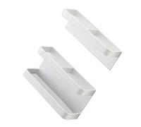 lyrlody Supporto per Ombrello Magnetico a Parete Montato Supporto Ombrello Altezza Regolabile Senza Punzonatura in Acciaio Carbone con Funzione di Promemoria per i Ristoranti dell'hotel (Bianco