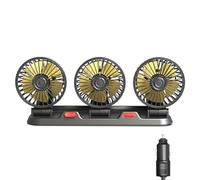 lyrlody Ventilatore Portatile per Auto con Funzione di Raffreddamento a 3 Teste Ventilatore Elettrico Rotazione di 360 Gradi 2 velocità del per Auto SUV Camion RV (12V)