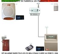 LYSA64 KIT ALLARME RADIO ANTIFURTO WIRELESS SIRENA INFRAROSSO CONTATTO GSM FILO