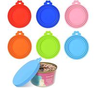LYSAIMG 6 Pezzo Coperchio per Lattine,Coperchio in Silicone per Lattine di Cibo,Universale,Tappi Elastici per Conserve di Qualità Alimentare,Per la Conservazione Degli Alimenti per Animali Domestici