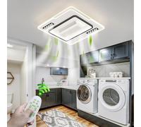 LYSDjia Lampadario Ventilatore da Soffitto Con Telecomando Led Dimmerabile senza pale da Soffitto Design Plafoniera geometria creativa Led Reversibile 6 Velocità Lampadari a Ventola per Camera da Lett