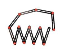 Lyshujli Strumento di misurazione multi angolo a 12 lati, in lega di alluminio, 12 pieghe per piastrelle, foro di apertura, strumento per lavori artigianali, lavorazione del legno, piastrelle, tetti