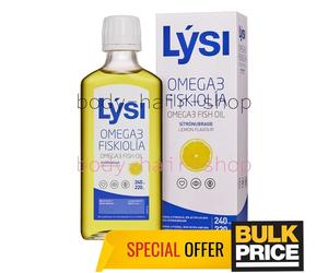 LYSI Olio di fegato di merluzzo islandese Omega-3 Olio di pesce Limone Liquid...