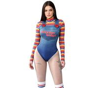 LYSINK Costume da donna per Halloween, cosplay, bambola spaventosa assassina da incubo che vuole giocare al personaggio del film, set di 2 bambole (03 blu, S)