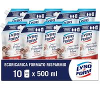 Lysoform Protezione Mani, 10 Ricariche x 500ml, con Acido Lattico e Camomilla