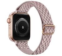 Lysun Cinturino elastico in nylon, compatibile con Apple Watch Band 42 mm, 44 mm, 45 mm, cinturino elastico regolabile per iWatch Series SE/7/6/5/4/3/2/1, Rosa, 42/44/45 mm